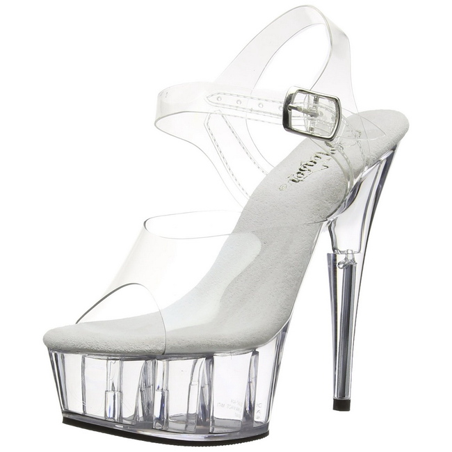 DELIGHT-608 transparent chaussures de pleaser high heels taille 37 - 38